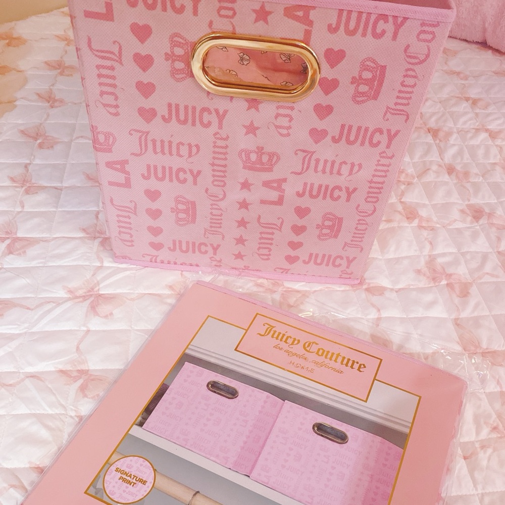 Large Juicy Couture Pink Storage Bins